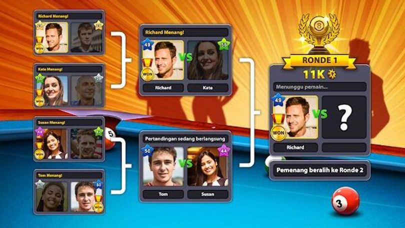 Hình ảnh 8 Ball Pool MOD Đồng Xu Garis Panjang Dan